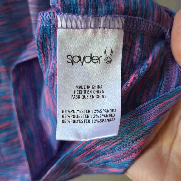 Spyder Womens Long Sleeve Lightweight Athletic Shirt Pink/Purple/Blue Size M - Picture 2 of 6